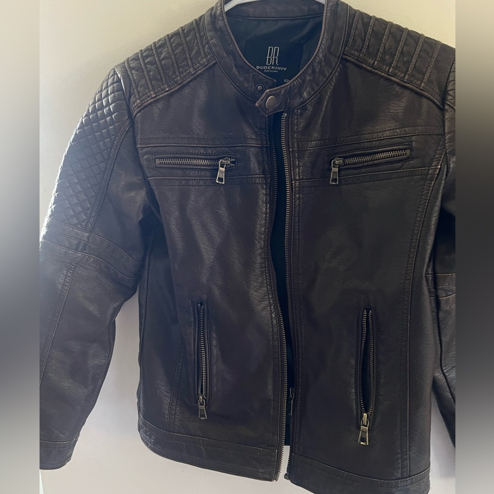 Brown boy’s leather jacket